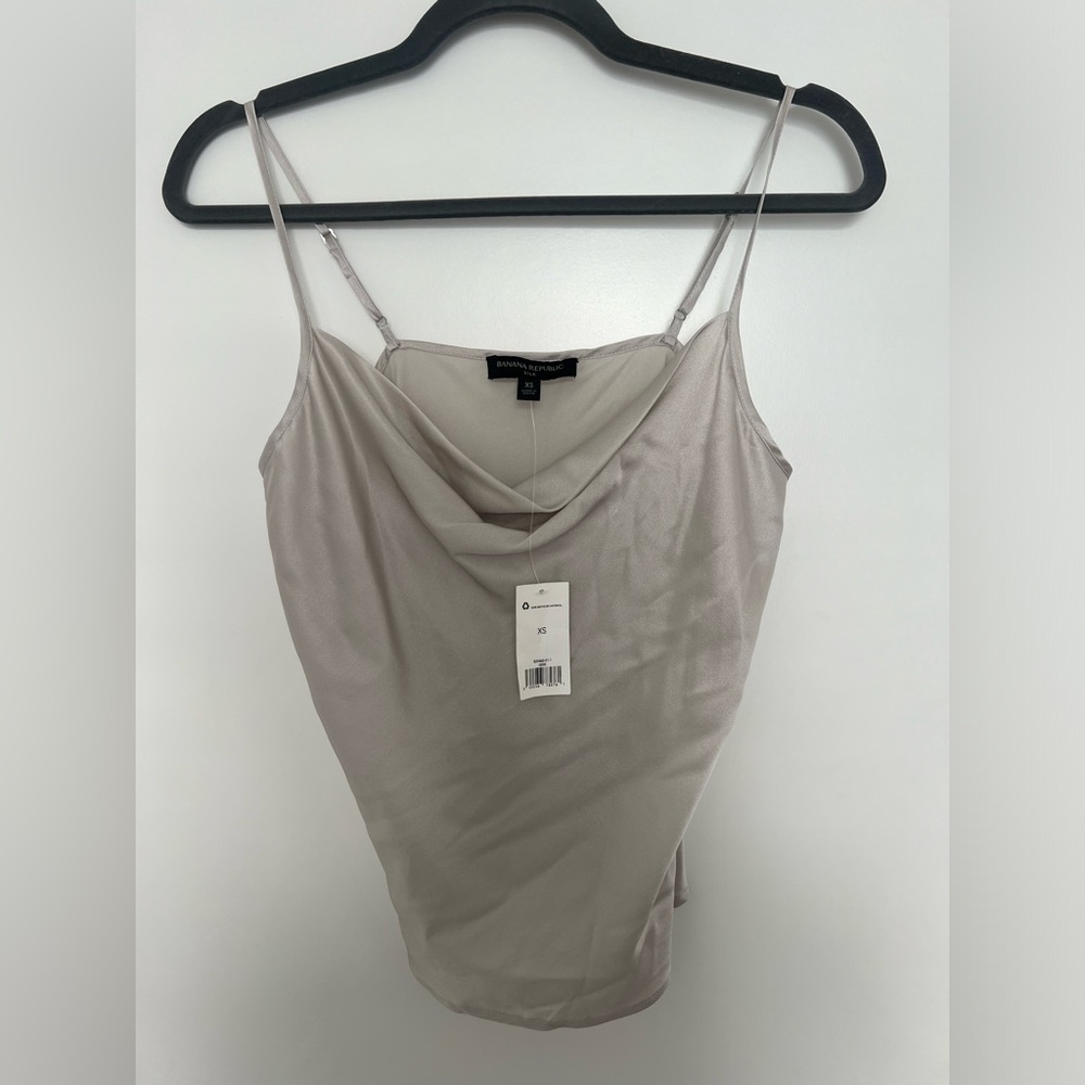 100% Silk Top in Grey/ Silver